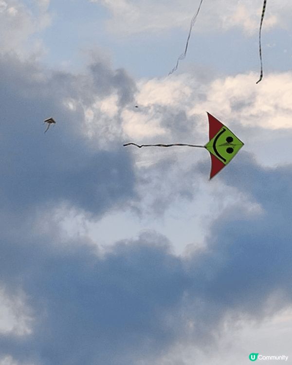 週日嘅深圳蓮花山公園，陽光普照,風和日麗很多小孩子玩風箏,媽...