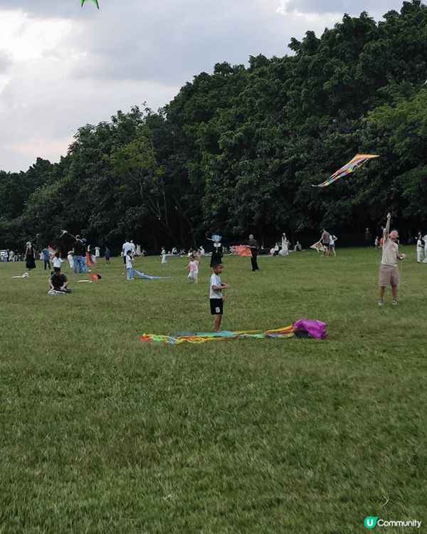 週日嘅深圳蓮花山公園，陽光普照,風和日麗很多小孩子玩風箏,媽...