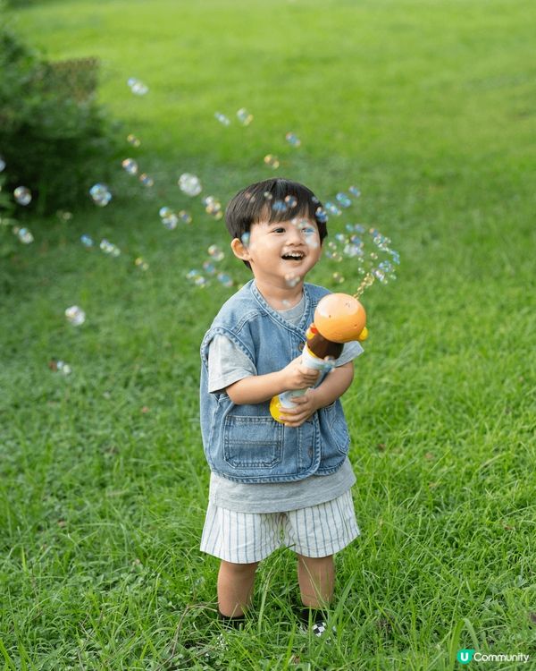 最鍾意户外活動嘅家庭，玩完泡泡再食嘢一定要用濕紙巾。