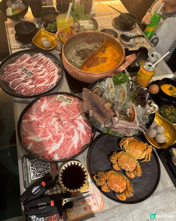 牛大人放題🤤🦀！食A4黑毛和牛+大閘蟹！