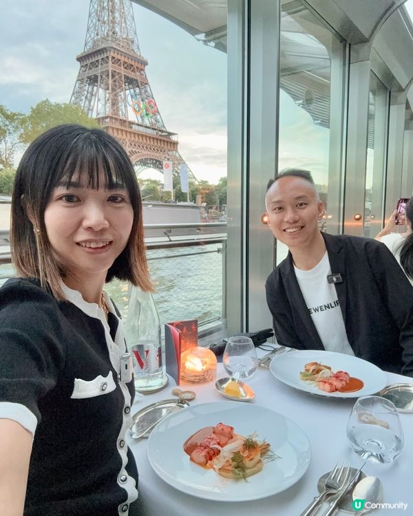 巴黎塞納河浪漫遊船！🇫🇷✨ 奢華美食之旅！