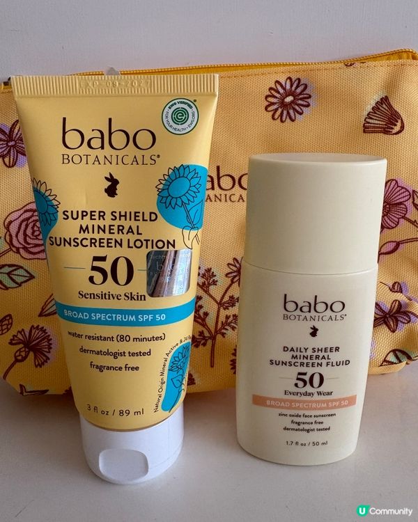 好物分享🌟「Babo Botanicals 」礦物防曬乳液🧴