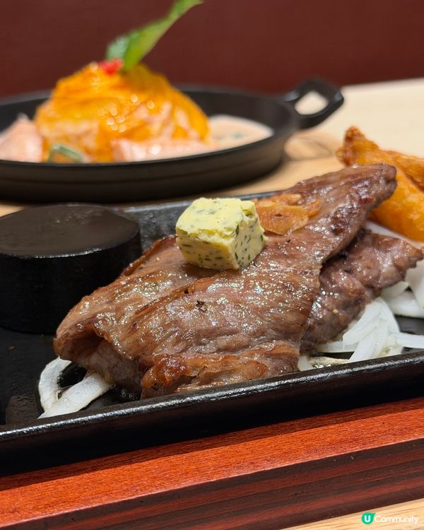 鐵板燒🤤炸炸聲！平民價食和牛三角肉😋