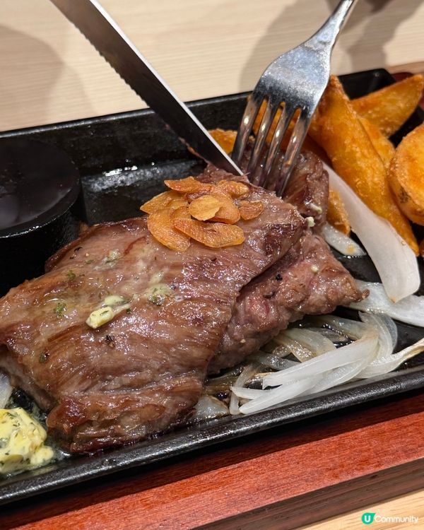 鐵板燒🤤炸炸聲！平民價食和牛三角肉😋