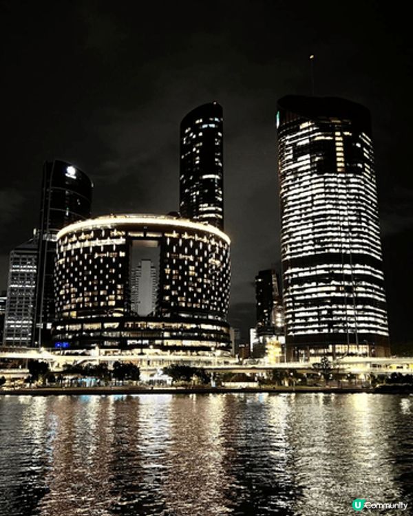 澳大利亞昆士蘭洲布里斯本市布里斯本河的夜景