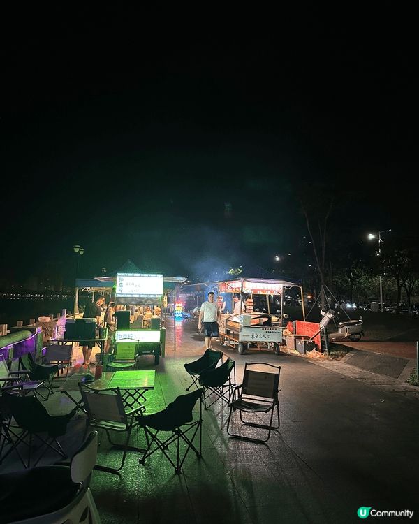 珠海隱世夜市，在河邊的超舒適的夜市，環境不錯值得一去，但夜市...