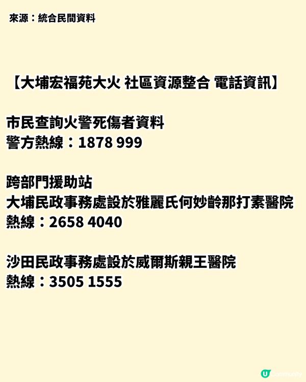 大埔宏福苑五級大火！港人守望相助/餐廳店舖暖心支援！附社區資源整合/支援熱線