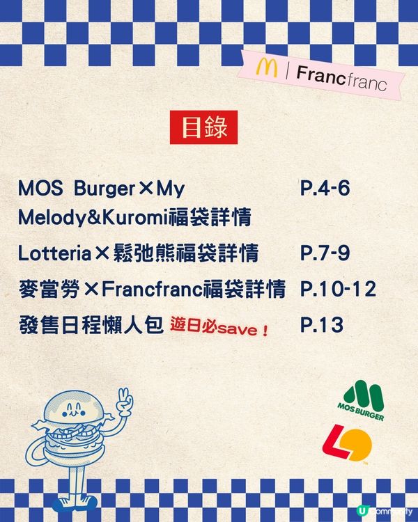 【2026新年福袋】日本3大快餐店聯乘福袋攻略