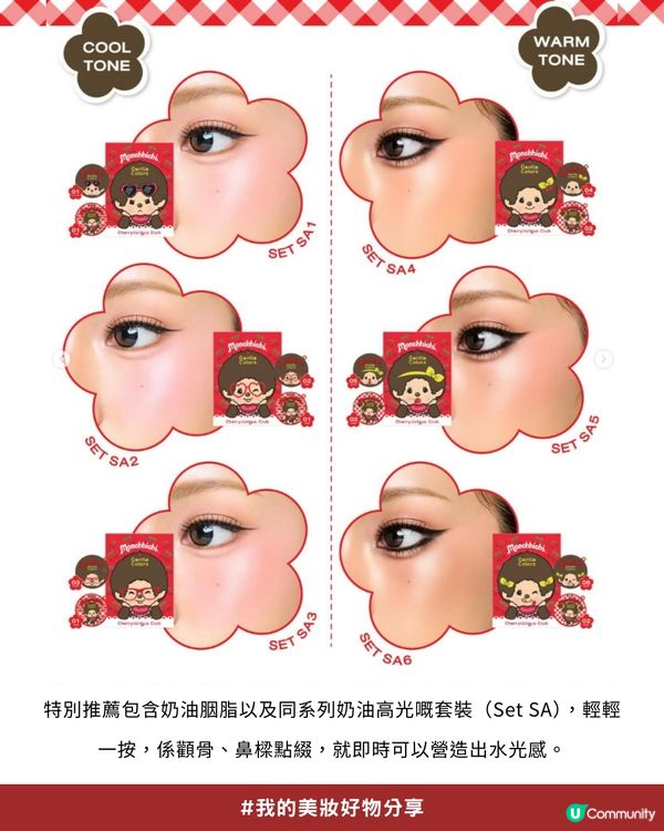 私心大推！超可愛「Monchhichi x Gentle Colors」櫻桃甜心系列💖，打造柔焦水光肌！✨