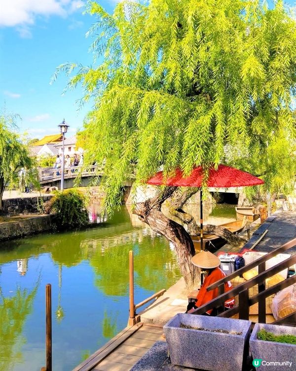 岡山小京都 小橋 流水 柳枝 美不勝收