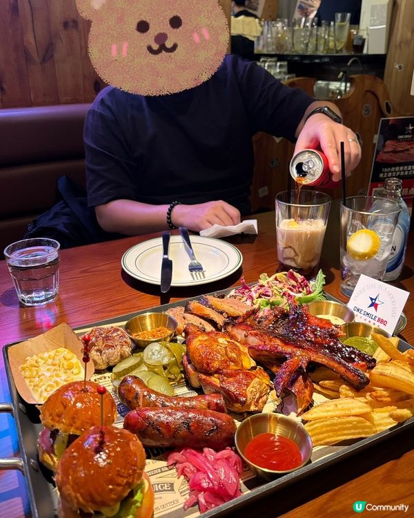 最近去左🍖One Smile 美式煙薰慢烤🍖福田新店聚餐