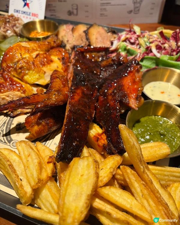 最近去左🍖One Smile 美式煙薰慢烤🍖福田新店聚餐