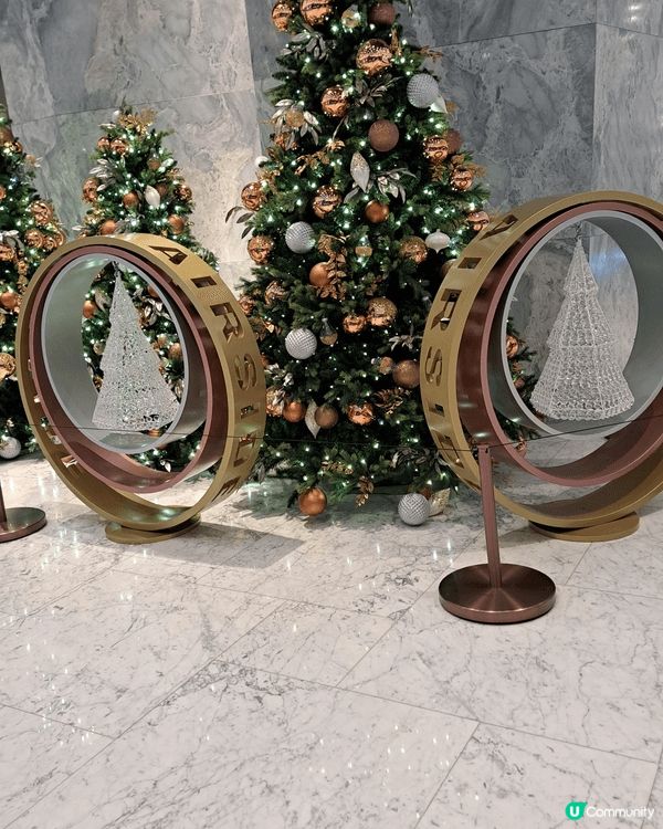 這是我在啟德airside所影的聖誕照片，那裡的聖誕樹閃閃發...