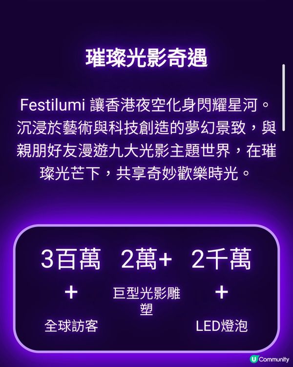香港光影樂園嚟啦！Festilumi 沉浸式光影樂園✨️