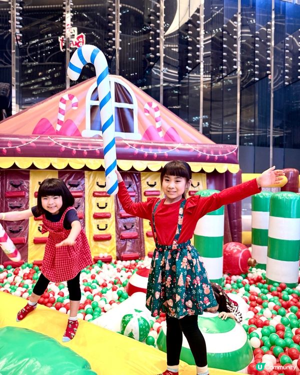 裕民坊聖誕村開村啦！🥳 2000呎彈床勁好玩！