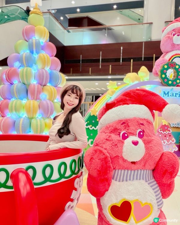 【用甜品治癒心靈~超巨型Cheer Bear蛋糕甜爆💗青衣城...