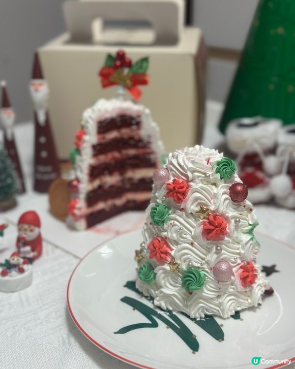 Xmas 紅絲絨聖誕樹蛋糕🎄勁有氣氛💝✨