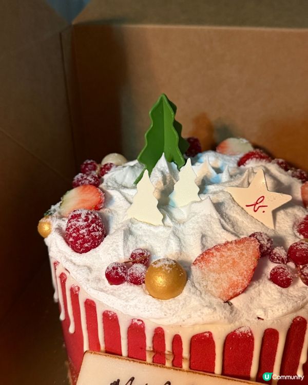 聖誕限定蛋糕到手！❄️榛子朱古力超正！😋