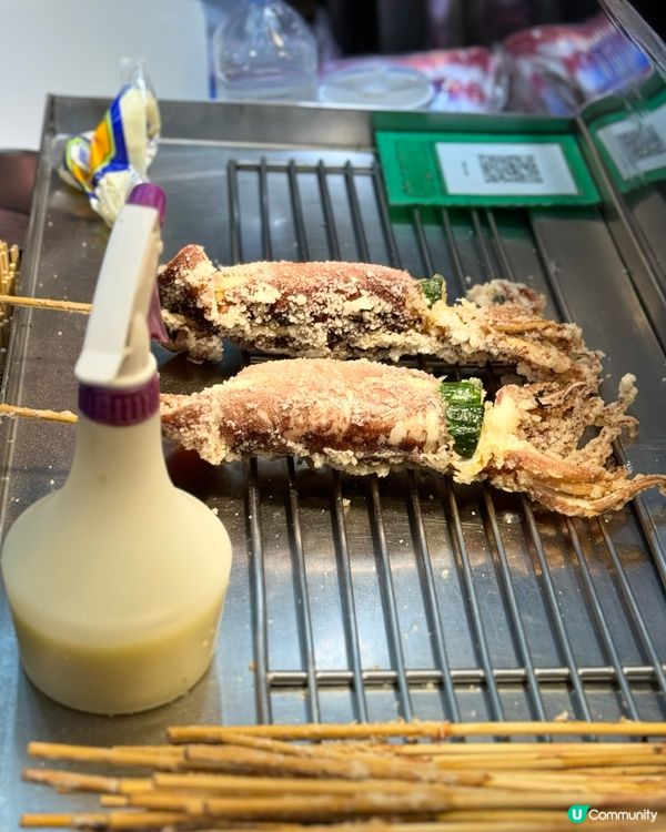 台灣夜市必食！脆皮魷魚包青瓜