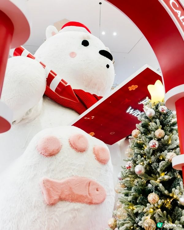 深圳深業上城聖誕小鎮必去🎄超巨型白色毛絨熊打卡影相勁可愛🧸