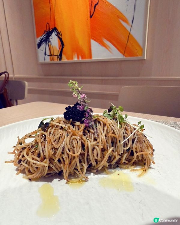 黑魚子醬天使麵😋紅蝦意大利飯超正！🤤