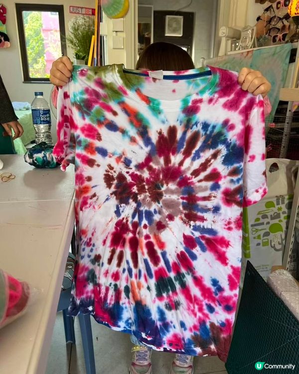 彩色扎染+ 古法手工造紙 + 印印畫+ 流體熊 