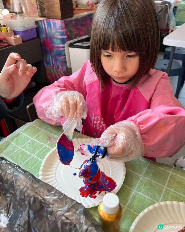 彩色扎染+ 古法手工造紙 + 印印畫+ 流體熊 