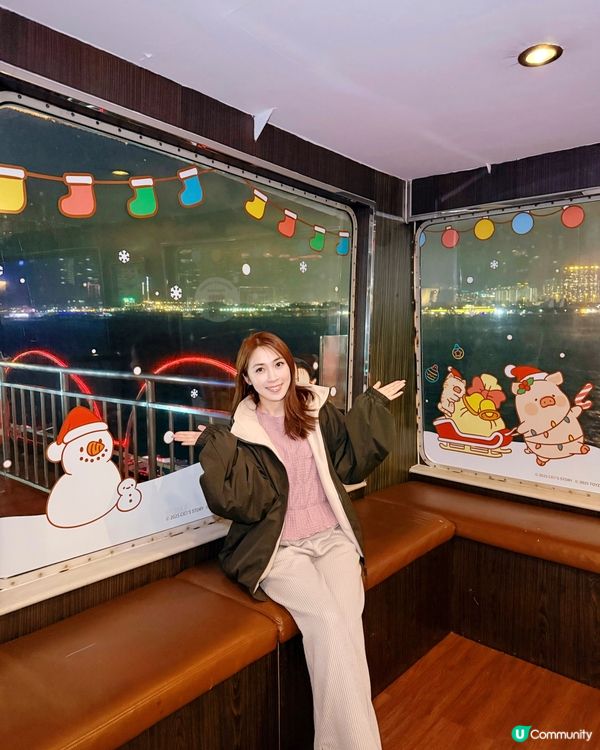 🎄維港可愛lulu豬聖誕遊船河！📸🚢✨