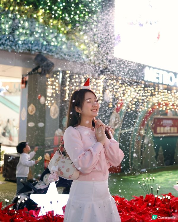 飄雪❄️聖誕樹🎄❤️聖誕花海🌺