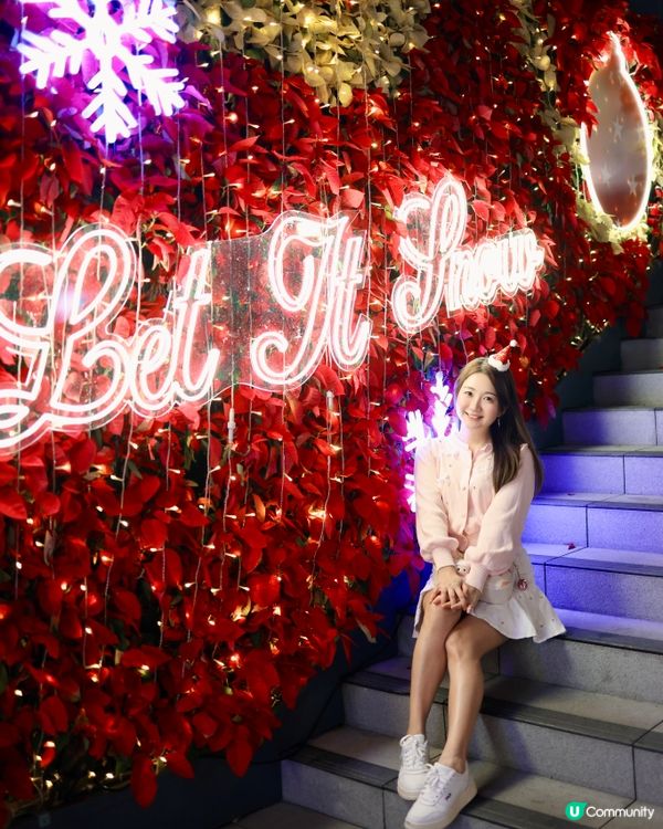 飄雪❄️聖誕樹🎄❤️聖誕花海🌺