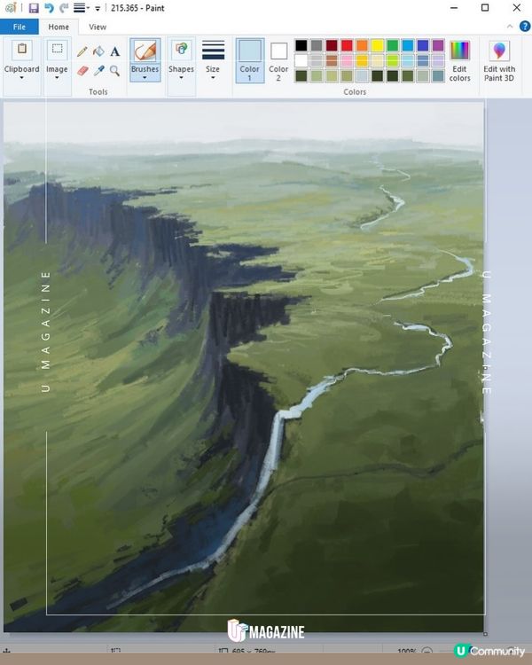 Windows「小畫家」繪風景大作？數十小時的堅持、用最基礎筆刷作畫
