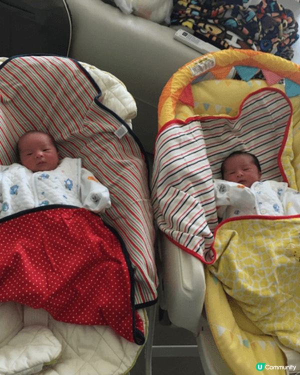 龍鳳胎bb,好細粒好可愛，一胎攪掂晒，有仔又有女，睇住佢兩個...