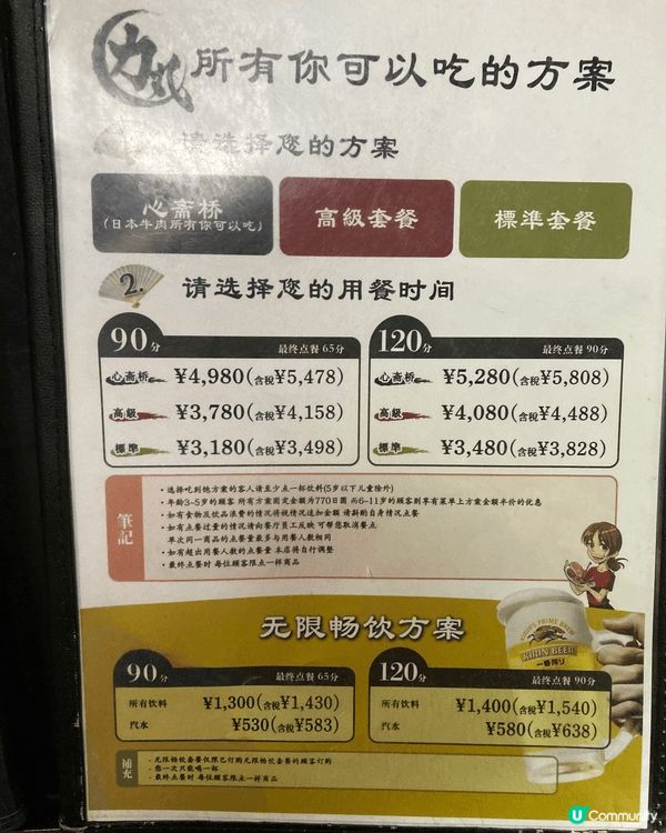 大阪心齋橋力丸和牛燒肉放題，性價比高，炭火燒肉真心推介。