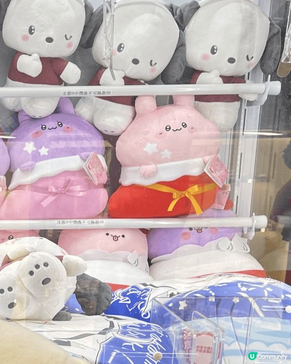 本圖片展示了我在Namco夾公仔的精彩體驗，環境熱鬧，吸引了...