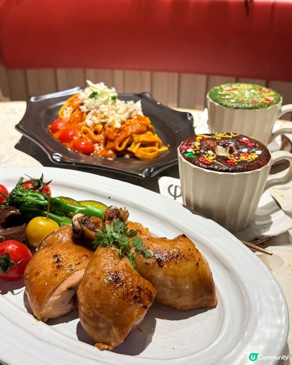 ✨聖誕大餐開箱！😋 蟹肉扁意粉超正！🦀 烤雞腿必食！🍗