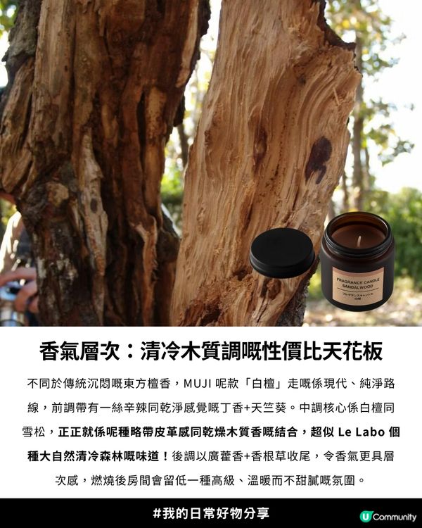 價錢相差幾乎10倍?!😳 MUJI神級香薰蠟燭🕯️被封Le Labo Santal 33 🍃完美平替！😍高級氛圍感木質調香氣🪵✨