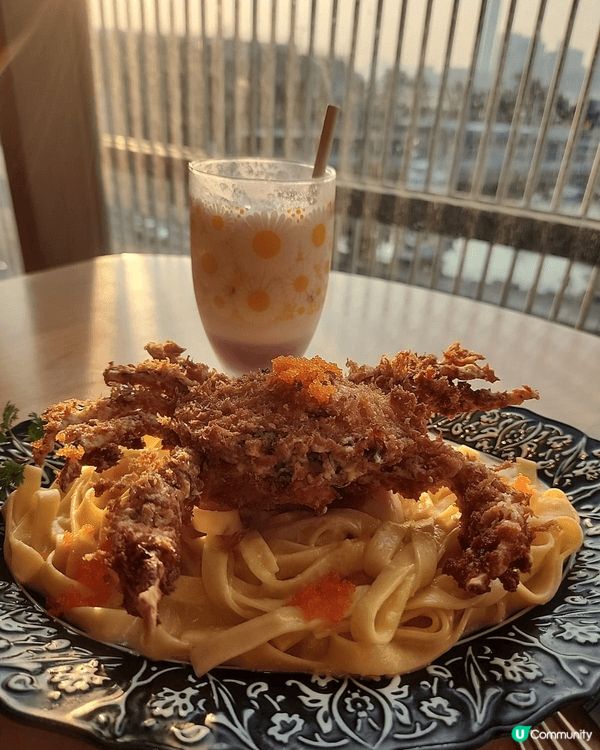 位於銅鑼灣世貿中心的喫茶ちょうぼ 有著美味的軟殼蟹意粉。餐廳...