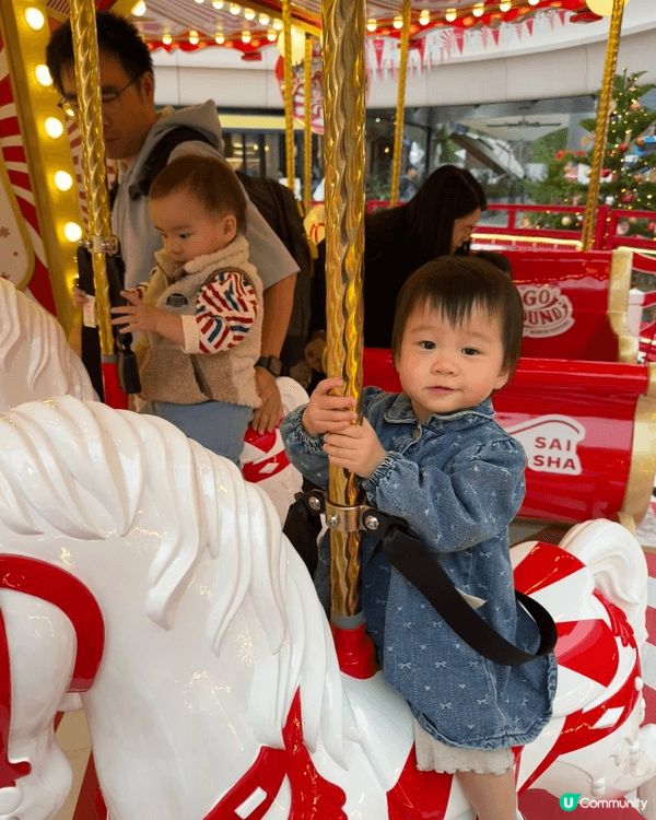 西沙Go Park聖誕節有旋轉木馬坐，商場內又有大型公園俾小...
