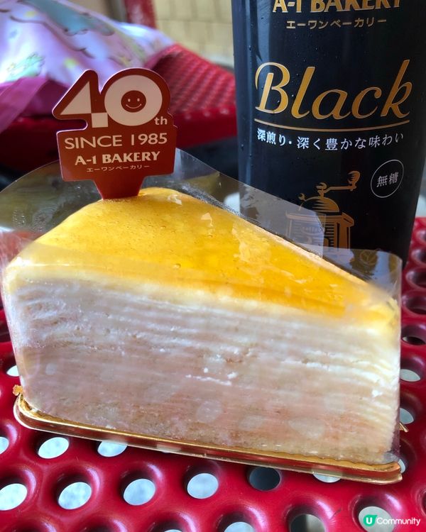 千層蛋糕打卡📸！配齋啡☕️，味道…🤔