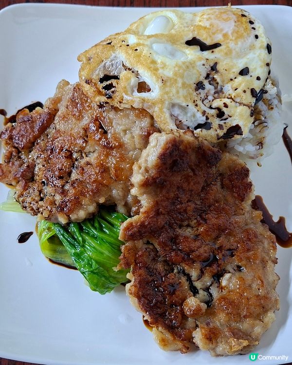 大寶冰室生煎土魷肉餅飯