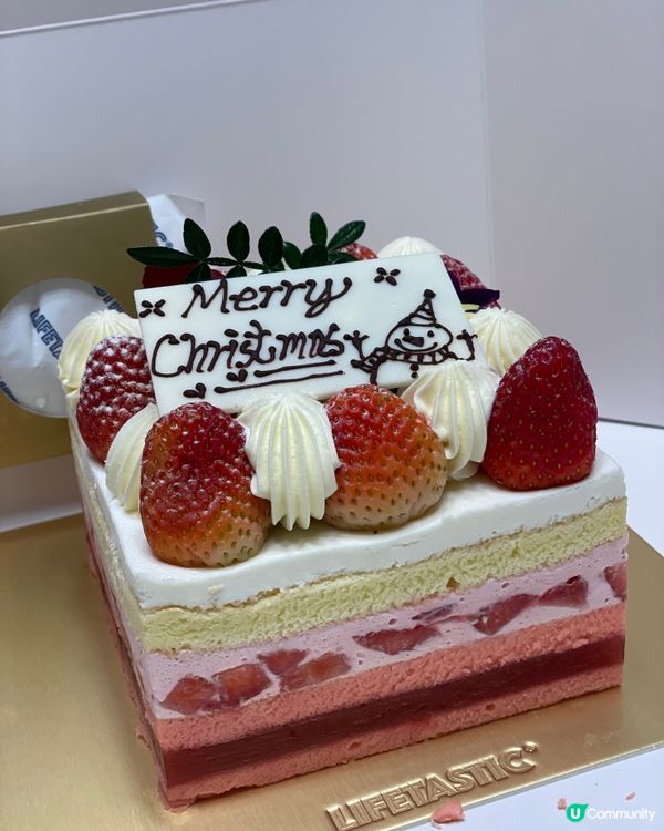 聖誕蛋糕到手！法國忌廉士多啤梨🍓🍰！