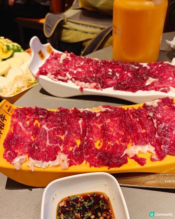手切牛肉，暖笠笠打邊爐