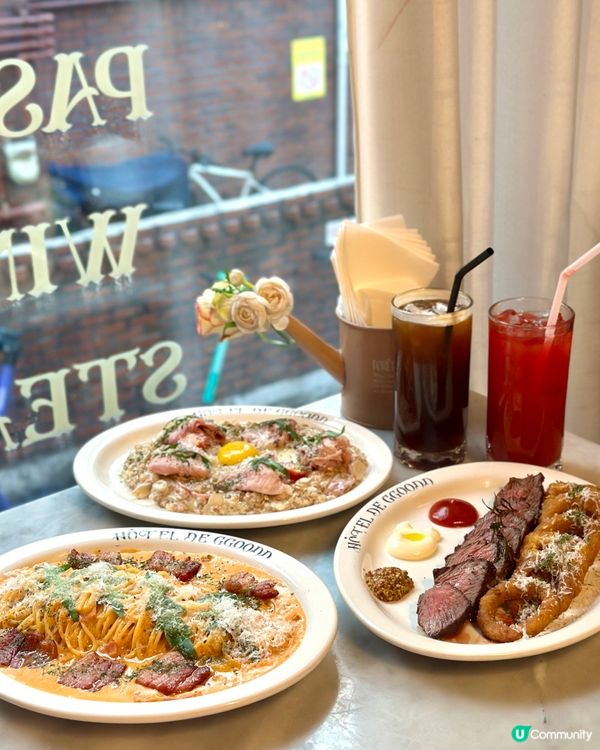 1. 弘大明星餐廳🤩！意粉牛扒超正🤤！ #韓國美食