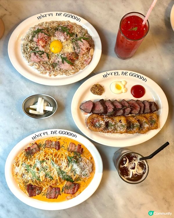 1. 弘大明星餐廳🤩！意粉牛扒超正🤤！ #韓國美食