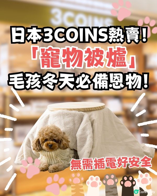 日本3COINS熱賣「寵物被爐」！毛孩冬天必備恩物！無需插電好安全