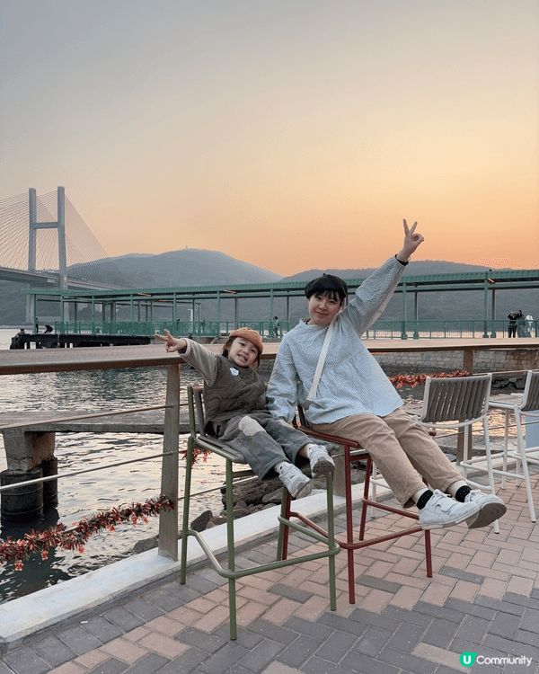 媽咪帶左我去馬灣打卡😍咁岩準備日落🌄