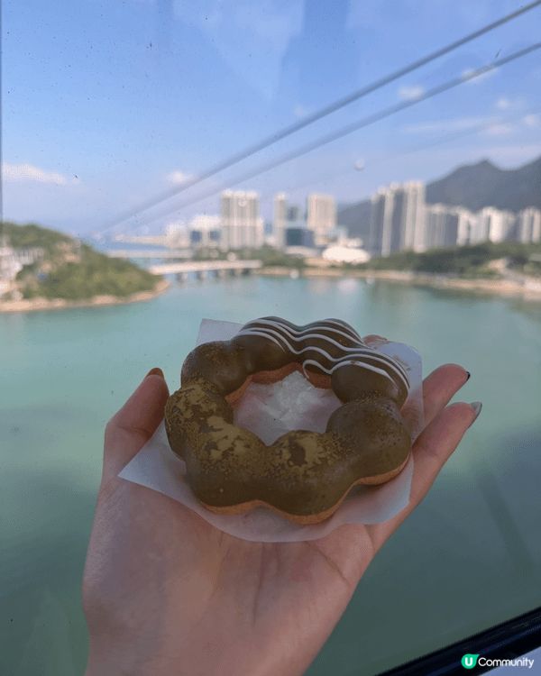 可以對住咁靚既景，食期間限定焙茶味波堤
