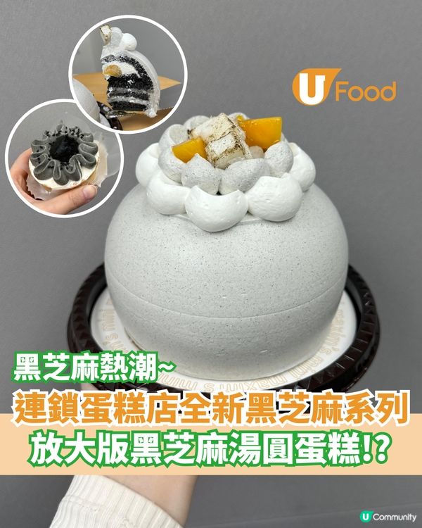 放大版黑芝麻湯圓蛋糕?! 連鎖蛋糕店全新黑芝麻系列