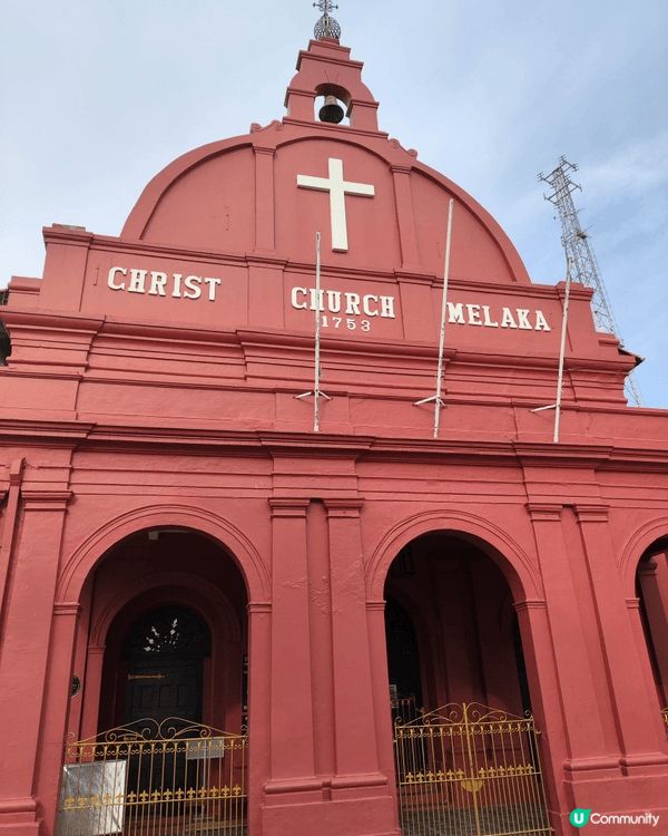 馬來西亞馬六甲的紅色教堂，即基督教堂，建於1753年，由荷蘭...