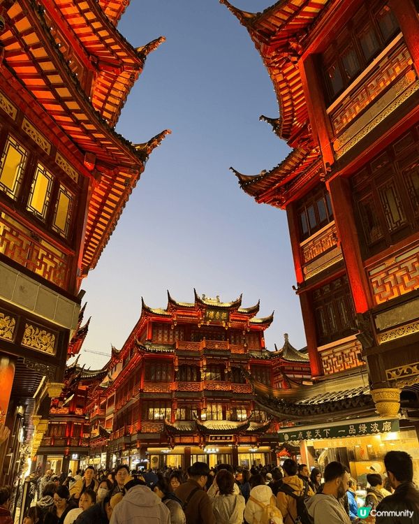 上海豫园夜景特別靚，美食更加多不勝數